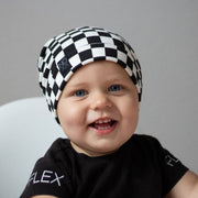 Checkered (Black) | Jersey Knit Beanie - Beanies