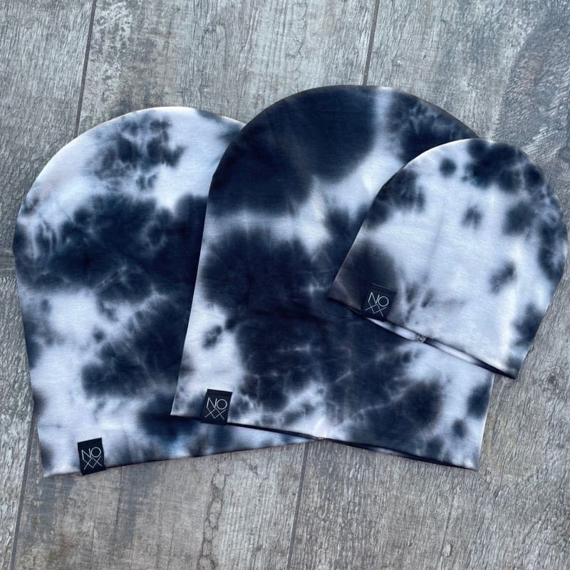 Black Tie-Dye | Jersey Knit Beanie - Beanies