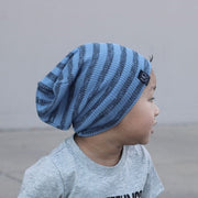 Blue Stripes | Ribbed Knit Beanie - Beanies