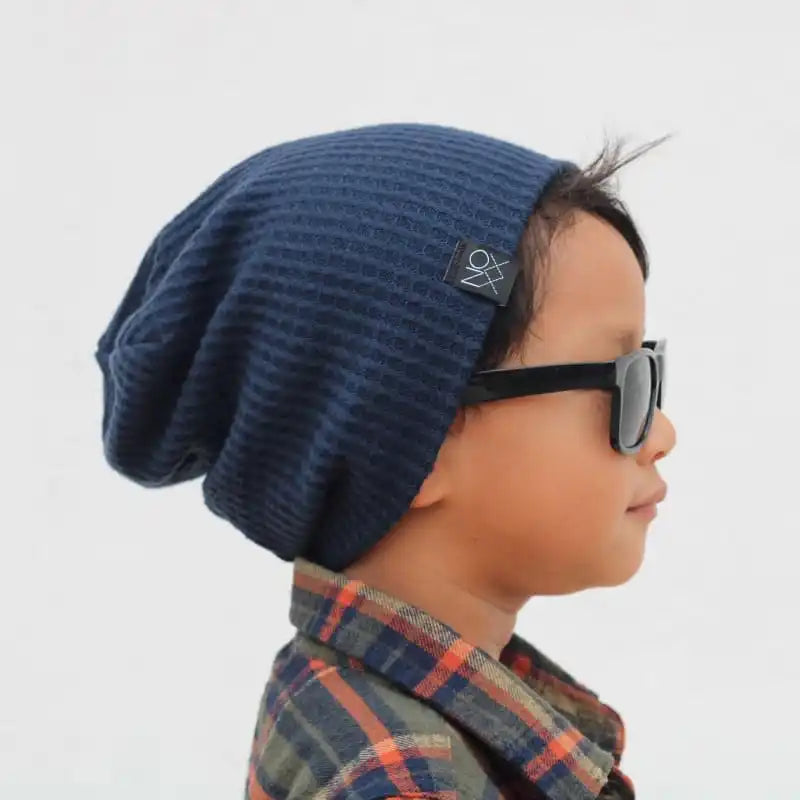 Navy | Cozy Waffle Knit Beanie - Beanies