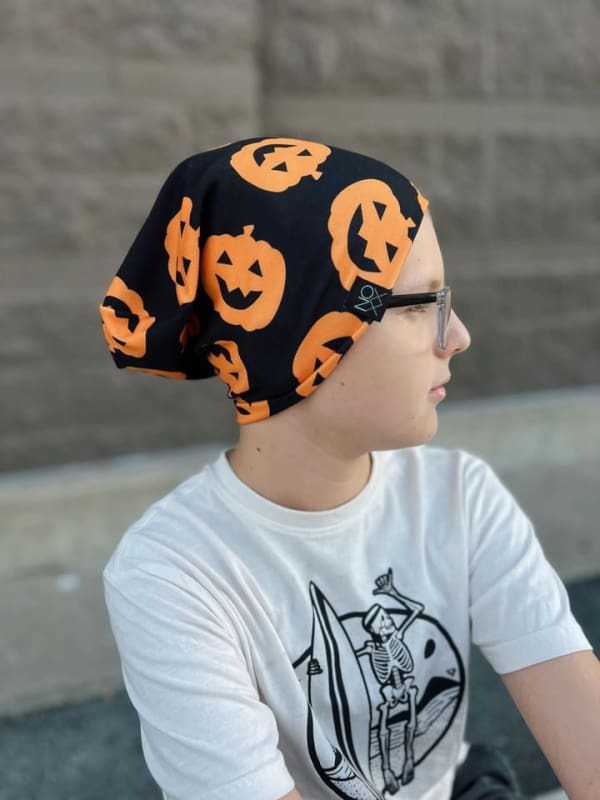 Halloween Pumpkins | Jersey Knit Beanie (*Imperfect Fabric) - Beanies