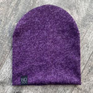 Heather Purple | Cozy Sweater Knit Beanie - Beanies