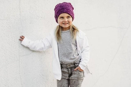 Heather Purple | Cozy Sweater Knit Beanie - Beanies