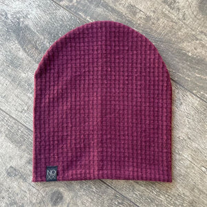 Maroon | Cozy Waffle Knit Beanie - Beanies