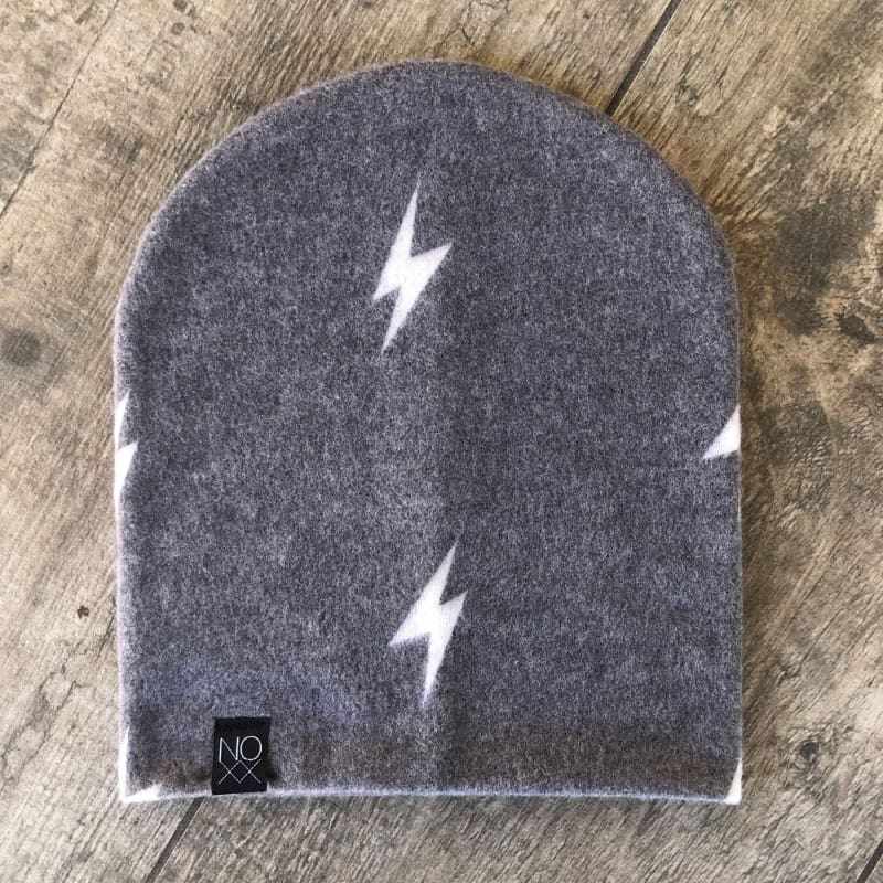 Go All Out Adult Lightning Bolt Embroidered Knit Beanie Cap
