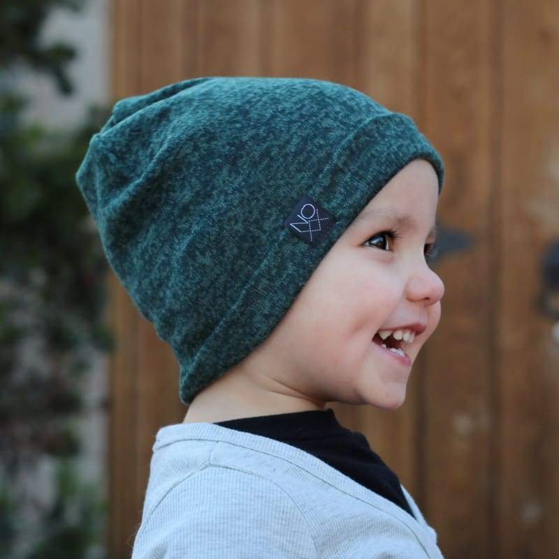Rattler Cable Knit Beanie, Light Grey & Green